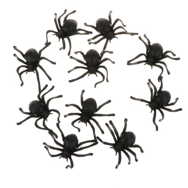 

10pcs large 7x7cm simulation spider insects bug model educational prank jokes toy party bag favor black
