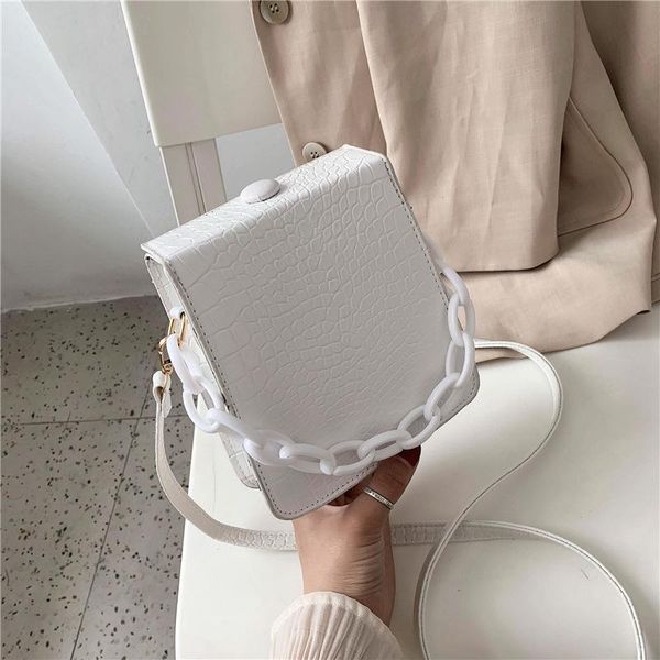 

shoulder bags women fashion stone pattern sling bag pu leather female casual retro solid color chain totes handbags 698