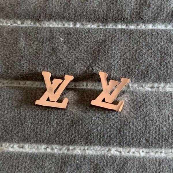 

extravagant design jewelry stainless steel hoop hollow letter lady earrings rose gold studs for women party gifts wholesale, Golden;silver