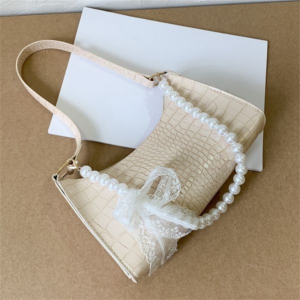 

fashion retro casual ladies handbag solid color shoulder bag chain handbag suitable for shopping white