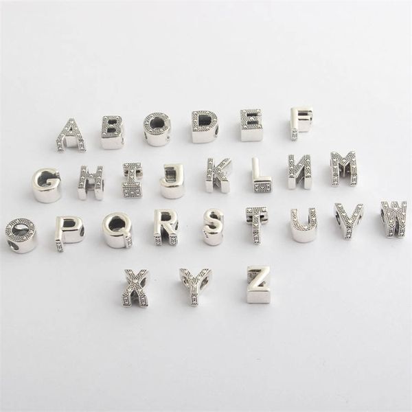 

a-r authentic s925 charm alphabet 26 letters beads fit lady bracelet bangle clear cz y200730