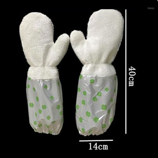 

car sponge 1piece bamboo fiber waterproof peva rag gloves white non-slip dishwashing for household kitchen cleaning towels1