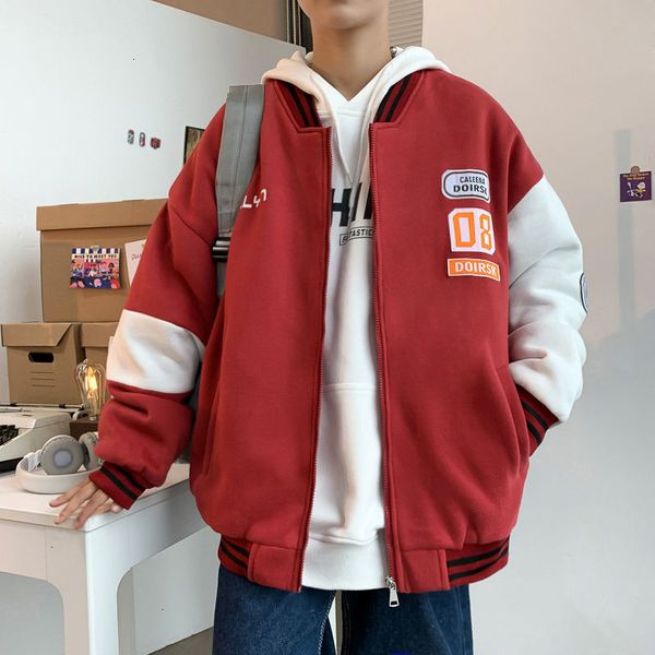 

2021 new privathinker oversized fake 2 pcs jackets streetwear men casual baseball coats autumn men's hip hop outerwear pzt0, Black;brown