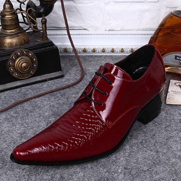 

dress shoes christia bella fashion oxfords brogue men summer red plus size genuine leather lace up business clasic, Black