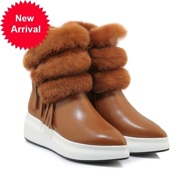 

2021 мульгеры curo genuno medos bezerro alta qualidade outono inverno quente neve concisa botas casuais sapatos muler 9fnx, Black