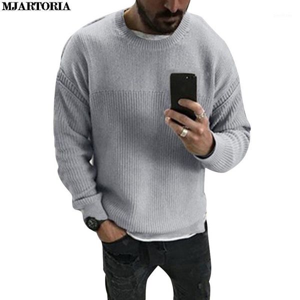 

mjartoria 2019 mens sweater autumn winter slim long sleeved o-neck pullover male vintage casual solid loose sweater fashion 1, White;black