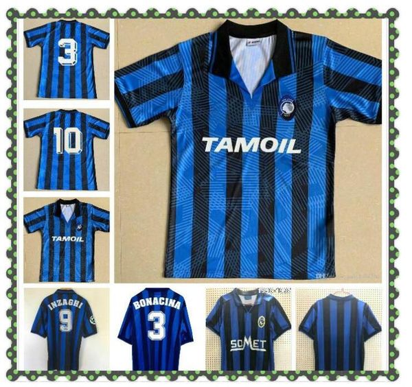 

ретро atalanta 1996-97 футбольные трикотажки inzaghi lentini классический футбол старинный футбол camiseta рубашка maillot maglia, Black;yellow