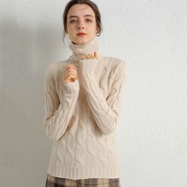 

winter women pullovers sweater knitted elasticity casual jumper fashion turtleneck warm female 100% merino wool cashmere sweater 201130, White;black