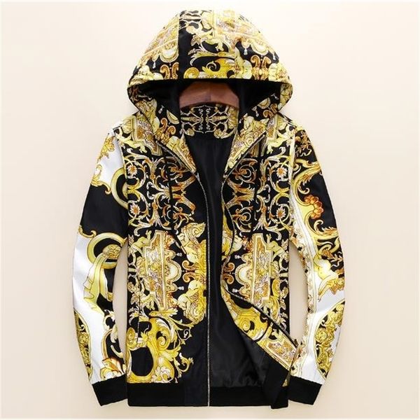 

digital print jacket slim spring autumn new coat men's jackets mens clothing outwear a-01 201114, Black;brown