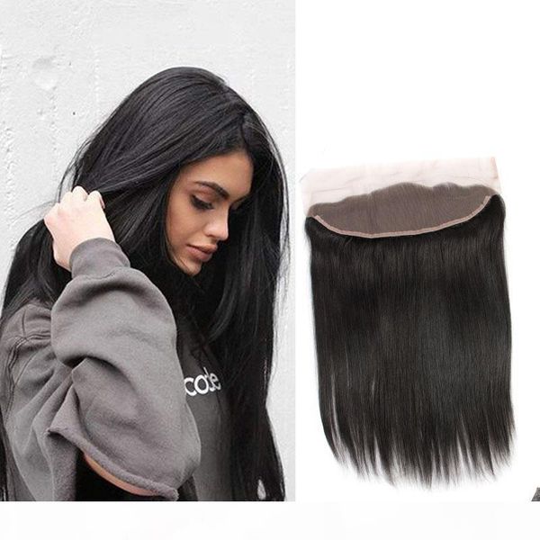 

brazilian virgin hair 13x4 lace frontal ear to ear human hair 13x4 frontal with pre plucked straight remy hair 8-22inch, Black