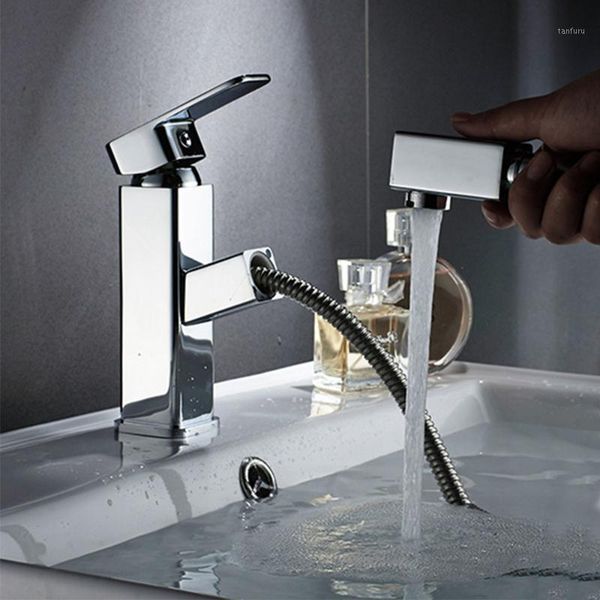 

bathroom faucet full copper under counter basin pull faucet and cold wash basin1