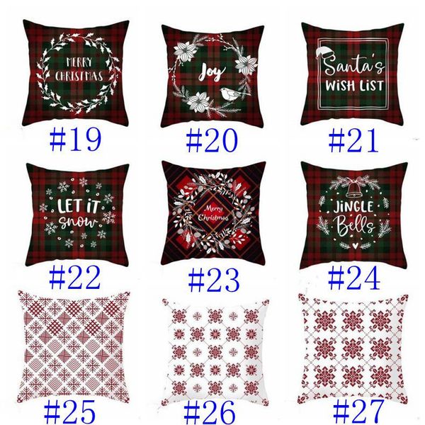 

pillowcase christmas covers red black plaid decorative case square sofa throw pillow cushion cover xmas pillowslip dhf746