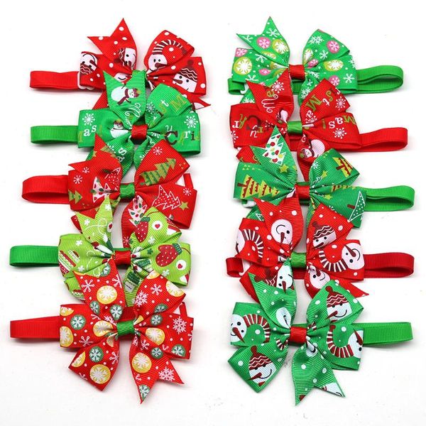 

dog apparel 50/100pcs christmas bow tie pet supplies accessories small dogs cat bowties neckteis holiday products