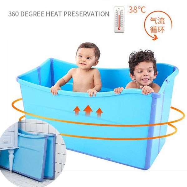 

bathing tubs & seats large size folding insulated bath tub for children thicken solid pink/blue baby kids heightening bathtub girls&boy barr