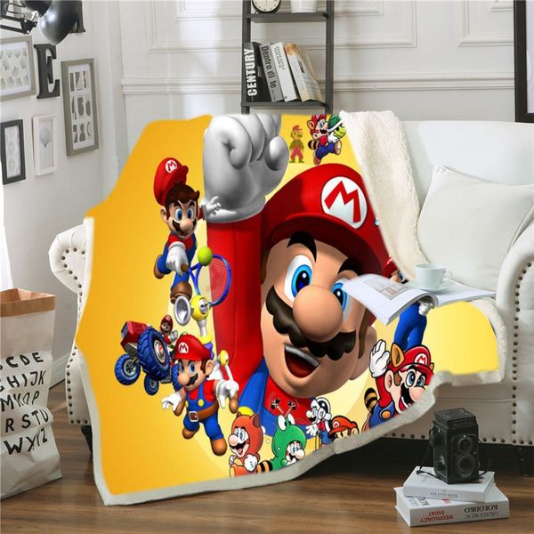 

толстовка одеяло плюша throw одеяло 3d super mario printed шерпа руно микрофибры throw одеяло 2020 gift drop shipping