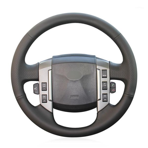 

hand-stitched black artificial leather anti-slip car steering wheel cover for discovery 3 2004-20091