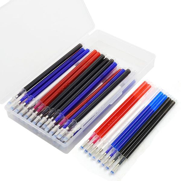

sewing notions & tools 40pcs heat erasable pen high temperature disappearing fabric marker refills with storage box craft tailoring accessor, Black