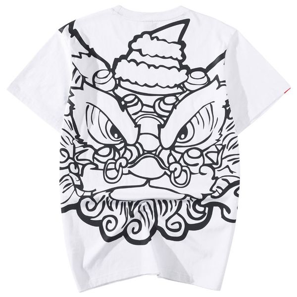 

2021 new cotton t-shirt sleeved short summer sleeves from japanese lion of fashionable street youth t0wh pp3e, White;black