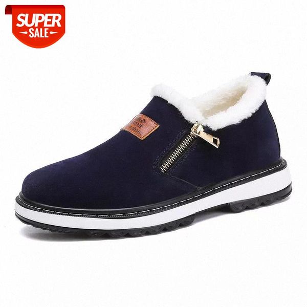 

fashion black men's boots designer winter shoes men warm short plush casual fur boots men 2020 new keep warm winter male #ye1e