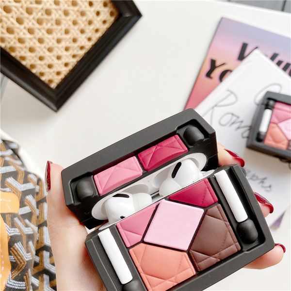 

designer airpods case trendy eye shadow box bluetooth earphone protective cover new silicone for airpods1/2 pro/3 case-