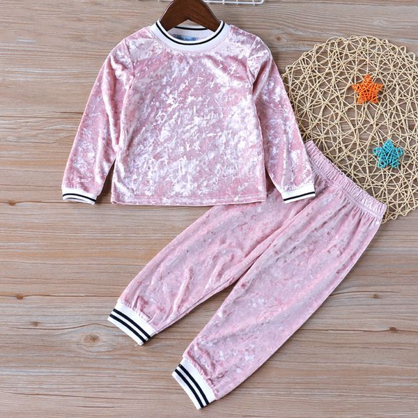 

girls winter clothes set sports suit long sleeve sweater + trousers 2pcs kids clothing set girl clothingx1019, White