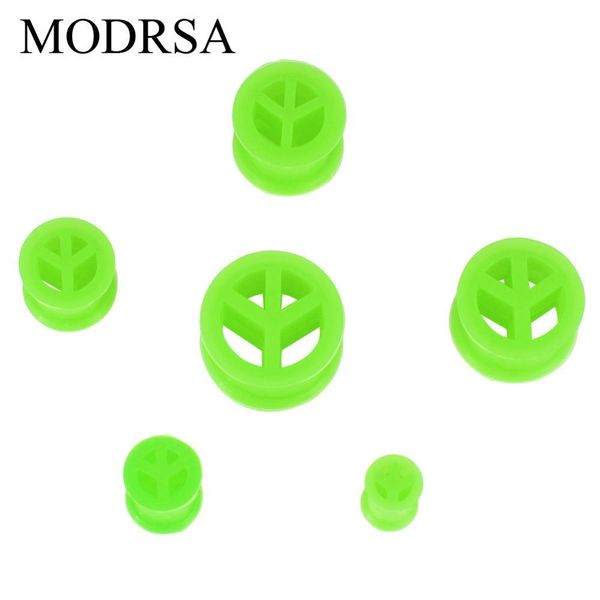 

modrsa 1pair sile flesh ear plugs tunnels 6-16mm peace sign spiral ear stretchers expander tragus piercing body jewelry q bbyfrf, Silver