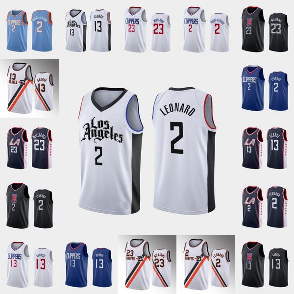 

los angeles clippers men paul george kawhi leonard lou williams navy basketball jersey, Black