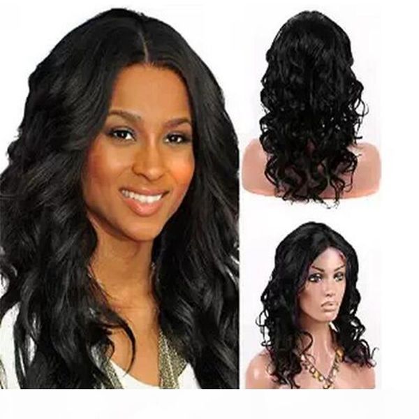 

2016 wholesale 100% unprocessed human hair wigs for black women brazilian human hair wavy full lace wig, Black;brown