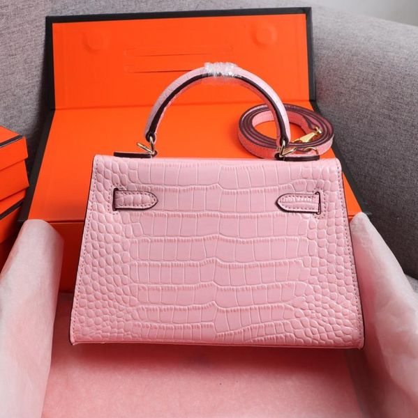 

new fashion women handbags croco print shoulder bags tote purse flap mini strap cross body bag genuine leather handbag hip