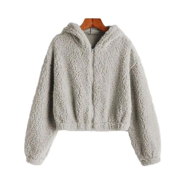 

women's jackets autumn winter faux fur coat women 2021 casual warm soft zipper jacket plush overcoat pocket plus size teddy female xl, Black;brown