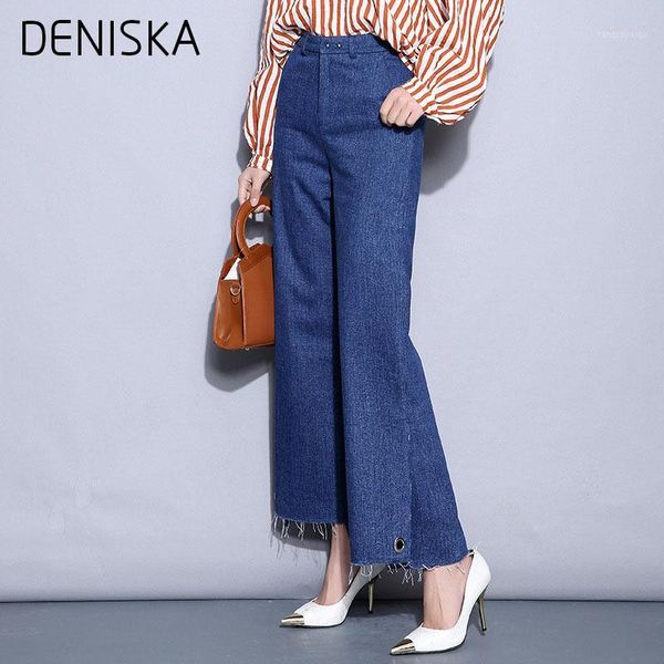 

deniska spring new korean 2018 casual mom jeans women high waist vintage loose straight denim jeans fashion girl1, Blue