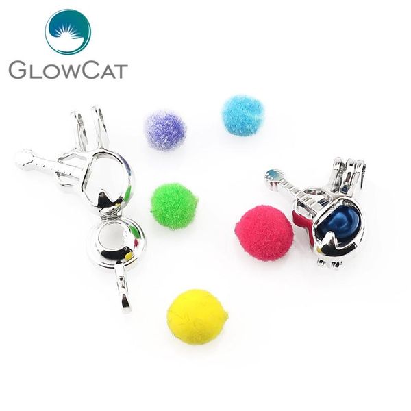 

k1243 5pcs/lot silver alloy ukulele guitar musical instrument beads cage pendant fairytale party essential oil diffuser gift sqclzh, Gray