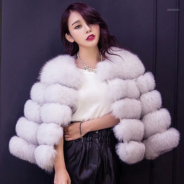 

harajuku 2019 autumn winter coat warm casacos femininos faux fur vest outerwear womens faux fur coat fake jacket overcoat1, Black