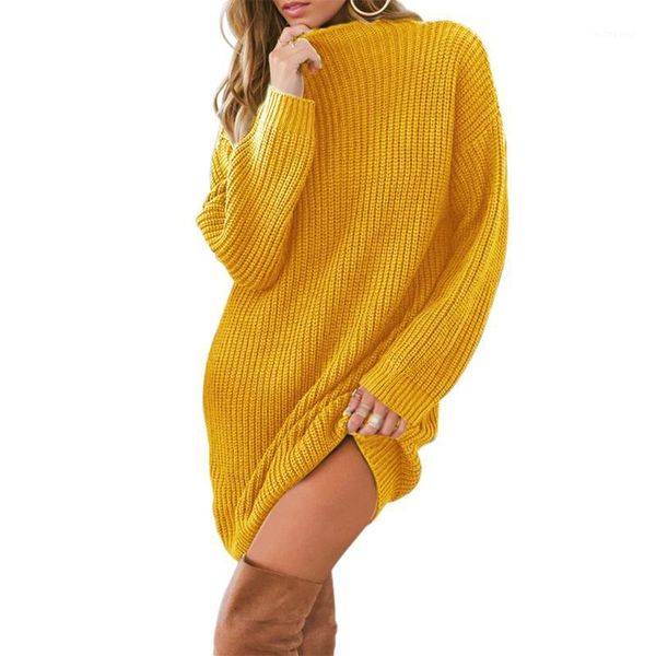 

women mini dress sweater woolen yarn long sleeve autumn winter soft crew neck casual loose pullover knit wear1, White;black