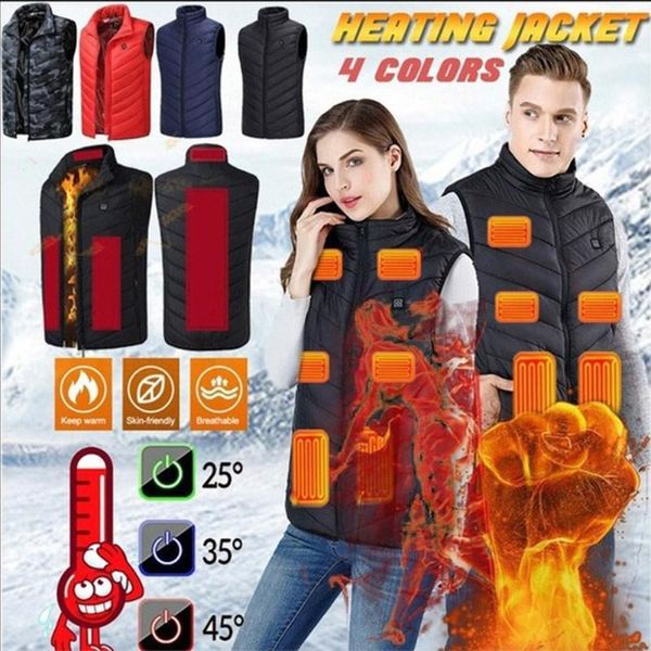 

outdoor usb infrared heating vest jacket men women winter waistcoat clothing hiking for sports thermal electric z2u6, Gray;blue