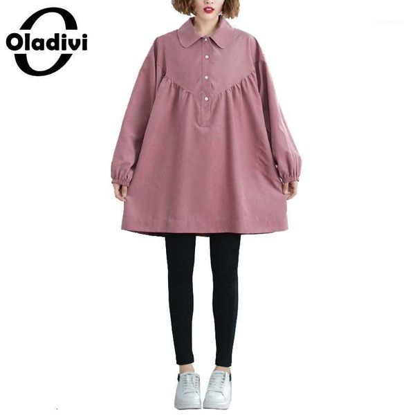 

oladivi plus size women shirts spring autumn new 2021 fashion casual loose blouses ladies big tunic female blusa 6xl 5xl 4xl1, White
