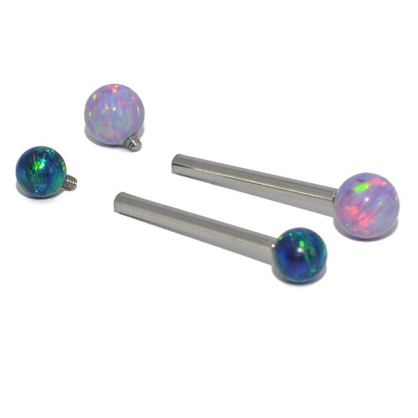 

1pc surgical steel tongue ring piercing opal internally threaded mamilo piercings tongue barbell piercings women jewelry q sqcsoa, Silver