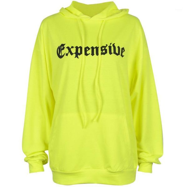 

fluorescence color womens hoodies expensive letter printed long sleeve sweatshirts 3 colors fashion hooded pullover for spring autumn1, Black