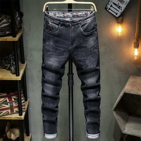 

new young fashion streetwear skinny denim design men's bike moto homens jeans mens jens, Blue