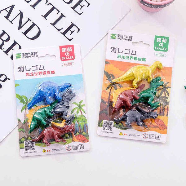 

8-010 creative cute assembly dinosaur eraser set student rubber stationery gift