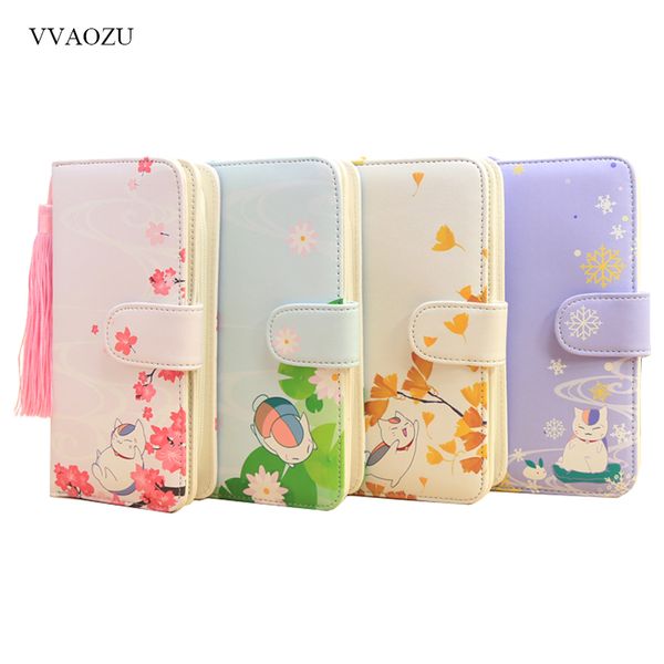 

natsume yuujinchou long wallet nyanko sensei cat lolita girls zipper wallets women cartoon phone clutch bag card holder purse