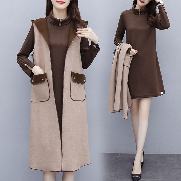 

new 2021 loose retro spring female with wool hood vests sleeveless vest jackets plus size 4xl y219 sf05 mdw9, Black;white