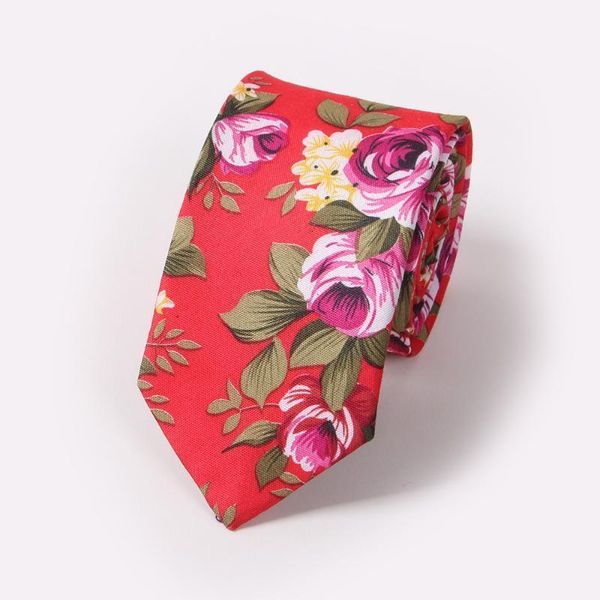 

casual fashion flower cotton 6cm print men's narrow tie, Black;gray