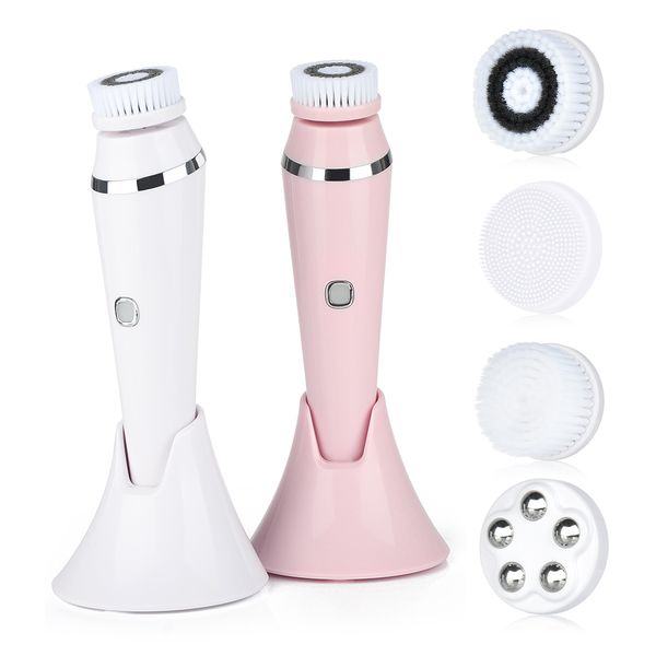 

4 in 1 facial cleansing brush sonic face cleaning tool exfoliating facial brush facial spa kit skin beauty machine with base