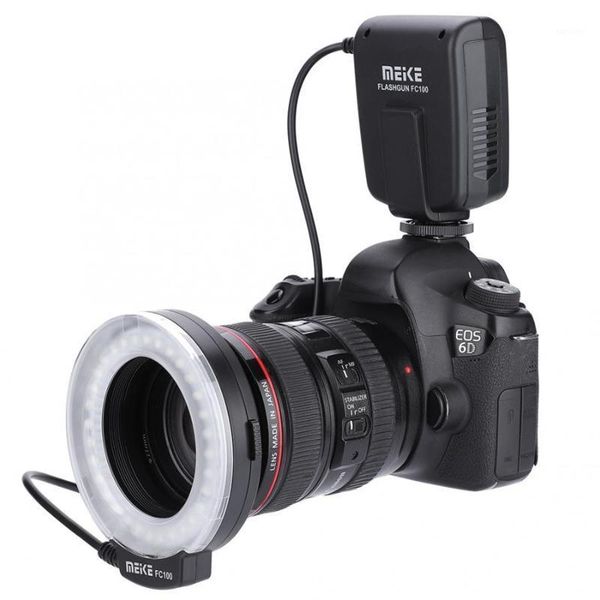 

meike fc-100 fc100 manual led macro ring flash light with8 adapter ring for pentax digital dslr camera1