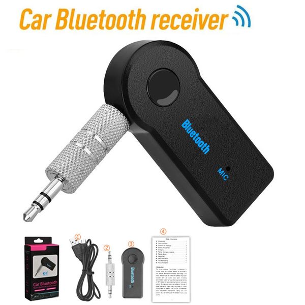 Universal 3.5mm Bluetooth-Sender Car Kit A2DP Wireless AUX Audio Music Receiver Adapter Hantschree für Smartphone MP3 mit Retail Box