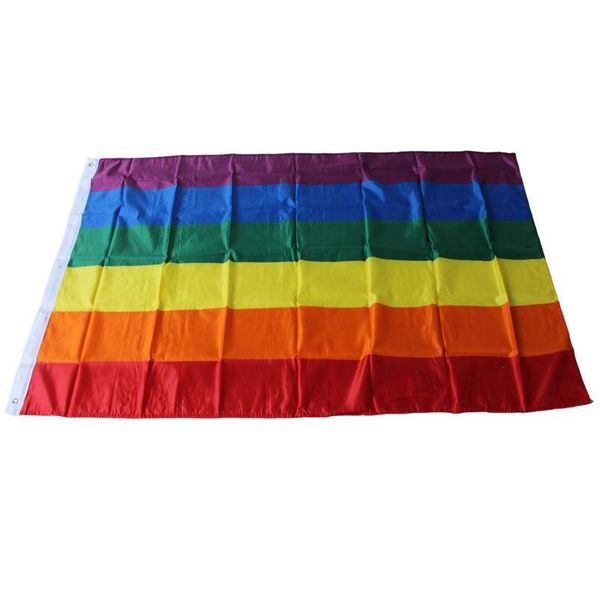 

200pcs rainbow flags and banners 3x5ft 90x150cm lesbian gay pride lgbt flag polyester colorful rainbow flag for de jllavy home003