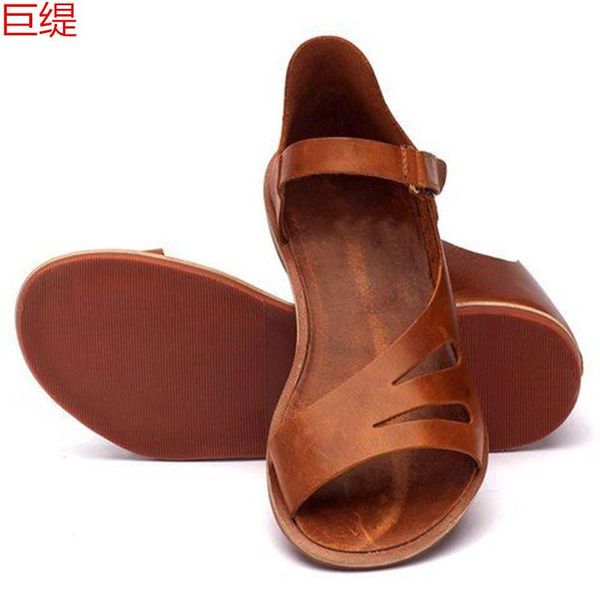 

large roman flat sandals, Black