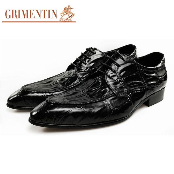 

brand mens shoes genuine leather pointed toe black formal wedding shoes italian fashion business dress for men