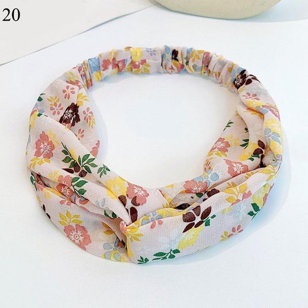 

fashion floral print women headband twist knotted hairbands cross bow chiffon hair band turban korean hair hoop hair accessories q sqcbim